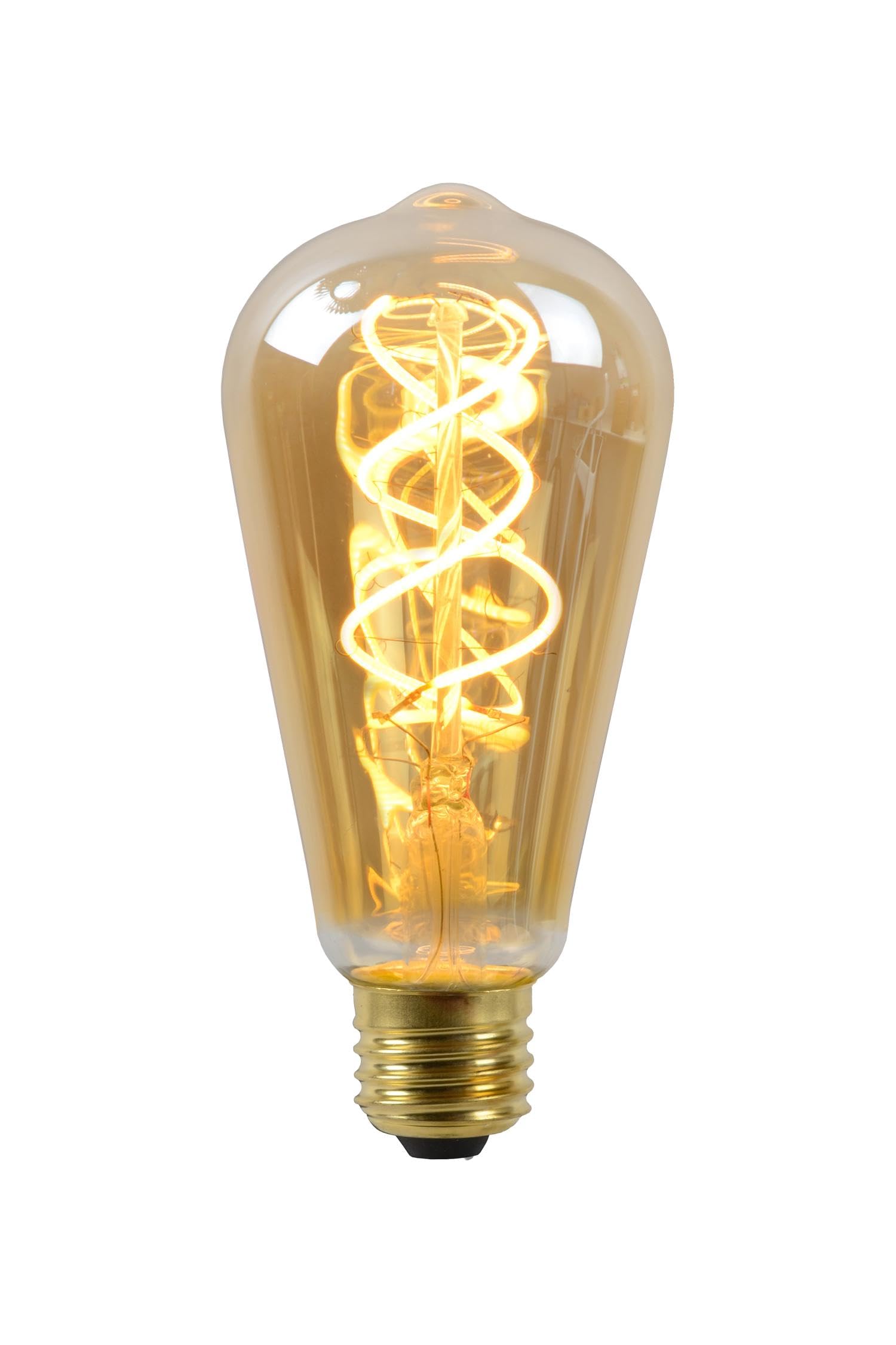 Lucide LED Bulb - Filament Bulb - Ø 6,4 cm - LED Dim. - 1x5W 2200K - Amber