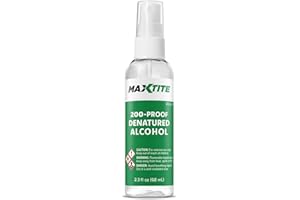 MAXTITE 200-Proof Denatured Alcohol (100%) 2.3 fl oz Sprayer - for Industrial, DIY, or Professional Use - Solvent, Cleaner, Additive - Made in USA