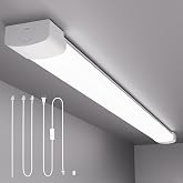 Modlicht Plug in Ceiling Light 4FT Linkable 36W 5000K LED Shop Garage Light | Plug in Tube Light Fixture, 4500LM Closet Wall Light for Workbench Basement Kitchen Office Bathroom, Triproof, No-Flicker