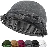 Ababalaya Adjustable Satin Lined Halo Turban for Men Women Twisted Tassel Head Wraps Sleep Cap Beanies Turban Durag