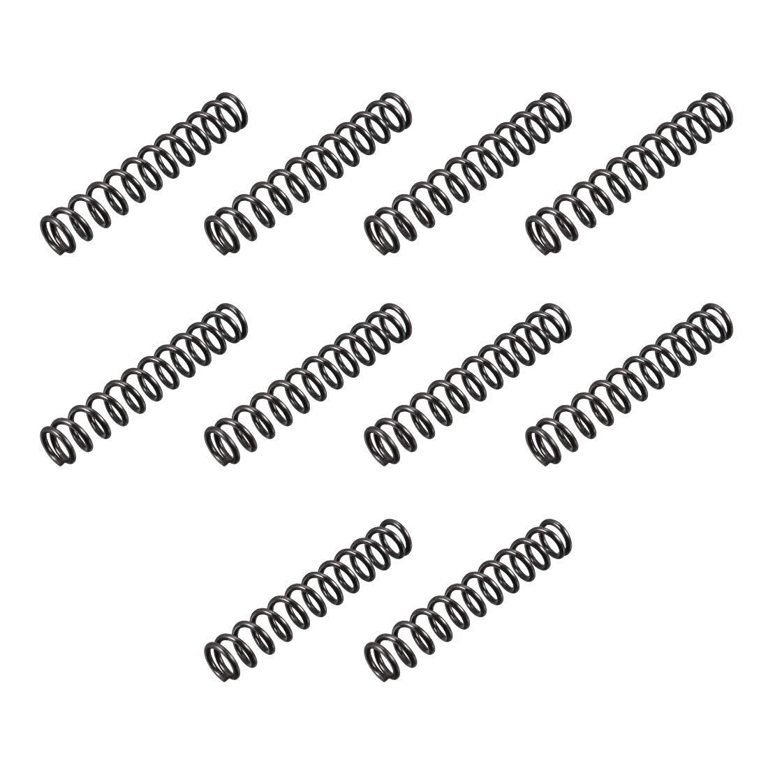 sourcingmap Compression Spring - 1.2mm Wire Dia , 8mm OD , 45mm Free Length Spring Steel Extension Spring,Black,10Pcs