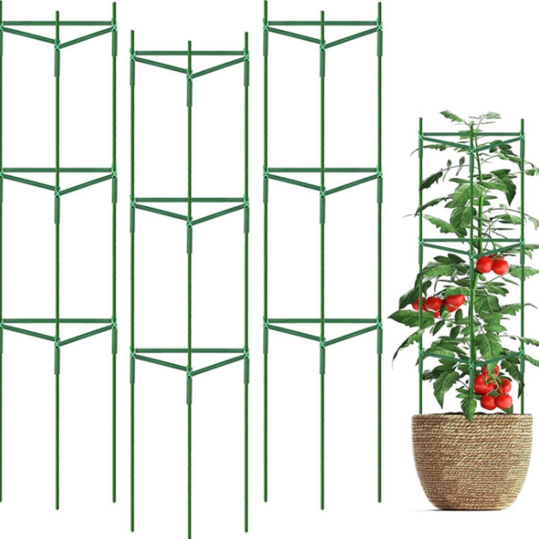 3 Pack 48inches Heavy Duty Garden Stakes，for Pots, Raised Garden Bed, Climbing Vegetables Plants Flowers