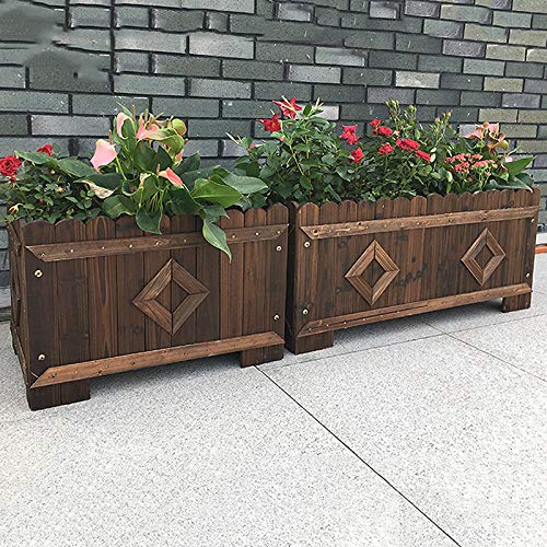 PLHMS Rustikal Planter Box, Raised Garden Bed Pflanzkästen aus Holz Pflanze wächst Blumentopf, Kräutergarten Erhöht Bett… – Bild 5