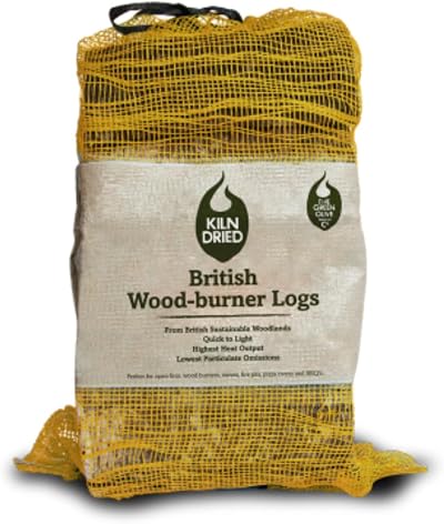 Green Olive Kiln Dried Logs 6kg 27L UK Firewood Low Moisture Defra Approved