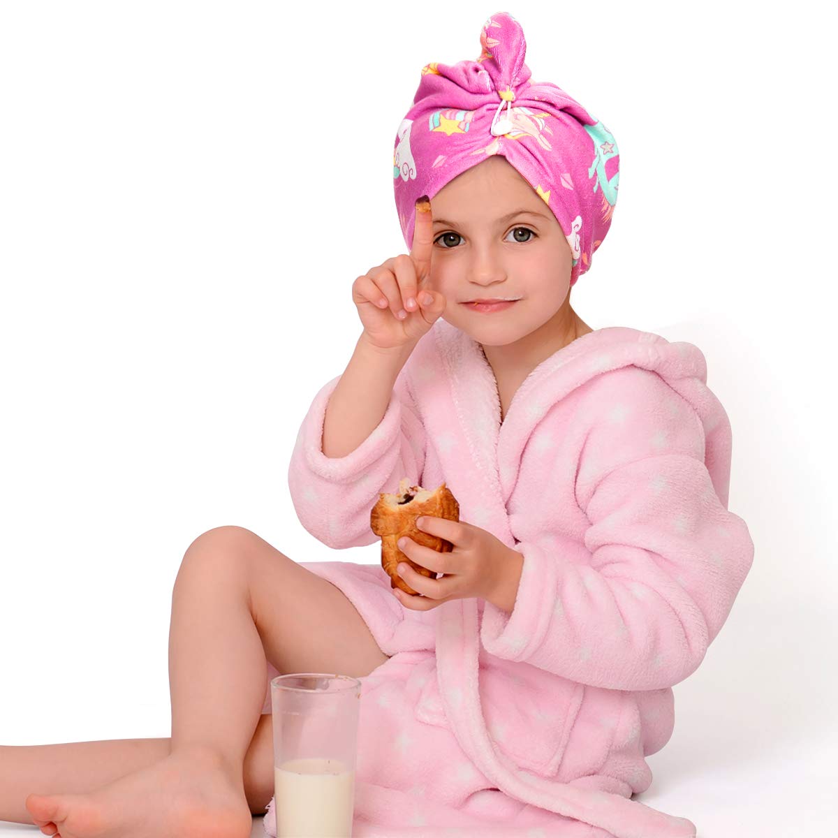 Microfiber Hair Towel, 2Pack Hair Drying Towel Unicorn Hair Towel Quick Dry Turban Towel Hair Wrap for Kids Girls Women : Beauty