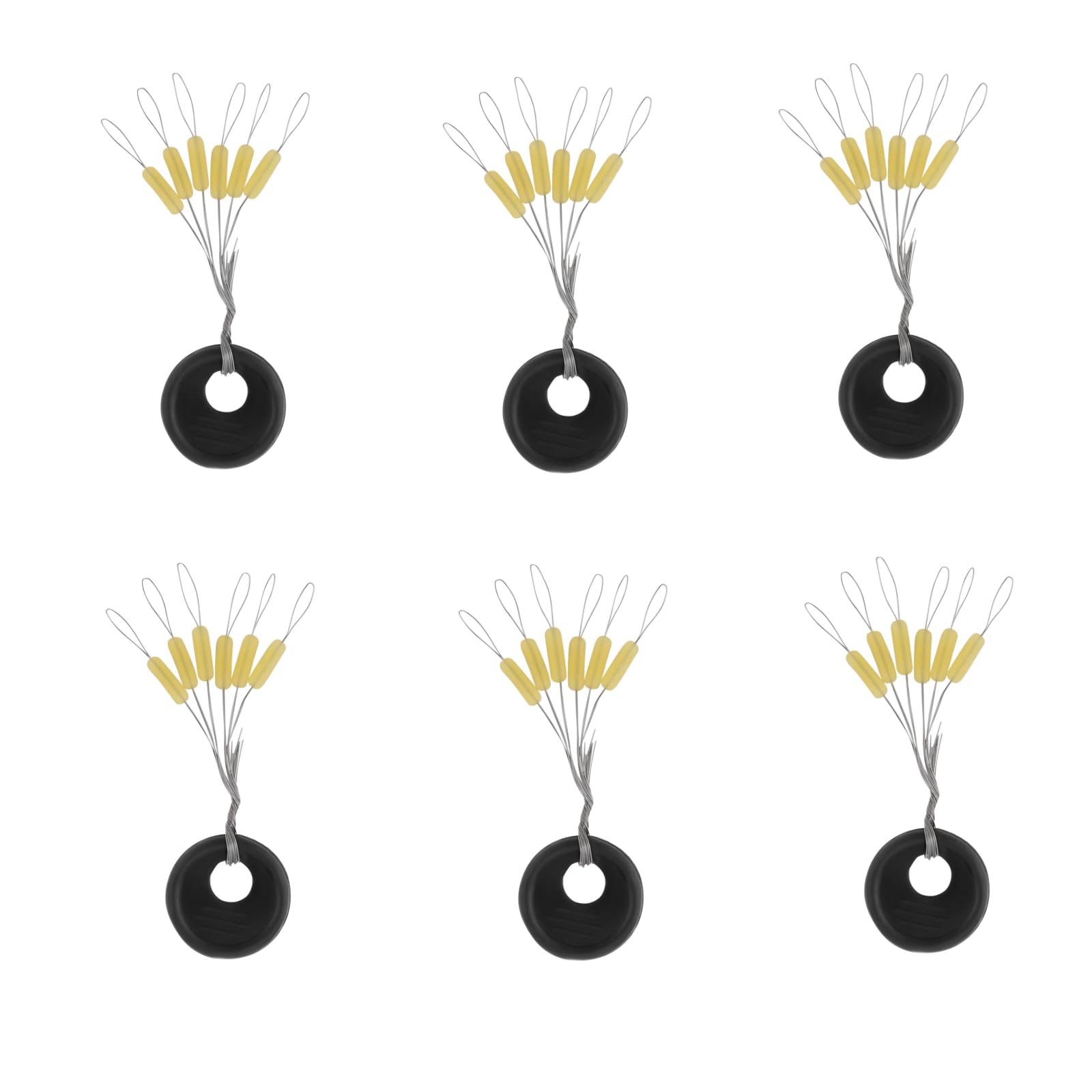Conskyee 600 Pcs Fishing Bobber Stopper，6 in 1 Fishing Float Stops, Soft Beads Floats Stop for Coarse Fishing, Column Stoppers for 0.15 to 0.4 mm Float Sinker Line, M