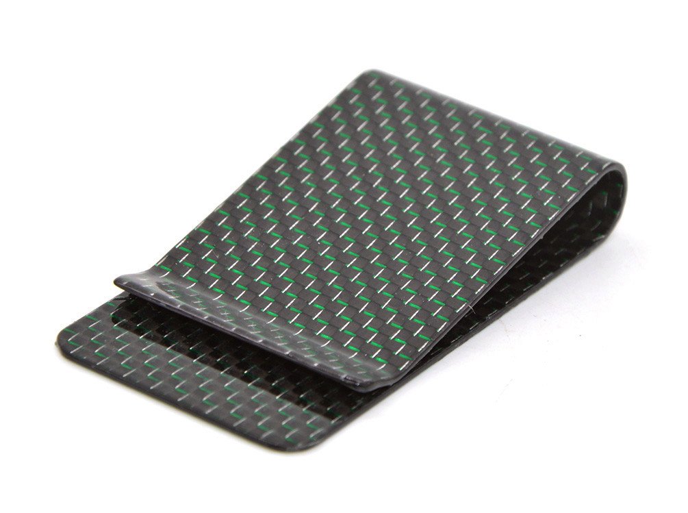 Medifier Carbon Fiber Money Clip Wallet Business Credit Card Cash Glossy Holder L Green