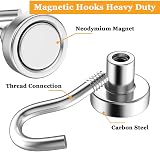 MIN CI 16pcs Strong Magnetic Hooks 16mm Neodymium 22lb Heavy Duty view 3