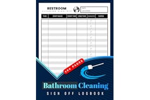 Bathroom Cleaning Sign Off Logbook: Daily Restroom Employee Cleanup Checklist for Offices, Schools & Public Facilities | Trac