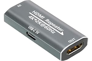 SITECHYLOR HDMI Repeater 4K 60Hz hdmi 2.0 Signal Booster Amplifier Extender with Power Required for TV/Laptop/PS4/DVD, Plug & Play