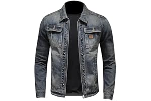 Men's Retro Classic Denim Jacket Autumn Street Handsome Riding Windproof Men's Clothing High Street Lapel Jacket
