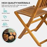 Panana 5 Piece Acacia Wood Outdoor Dining Set Folding Table Chairs view 4