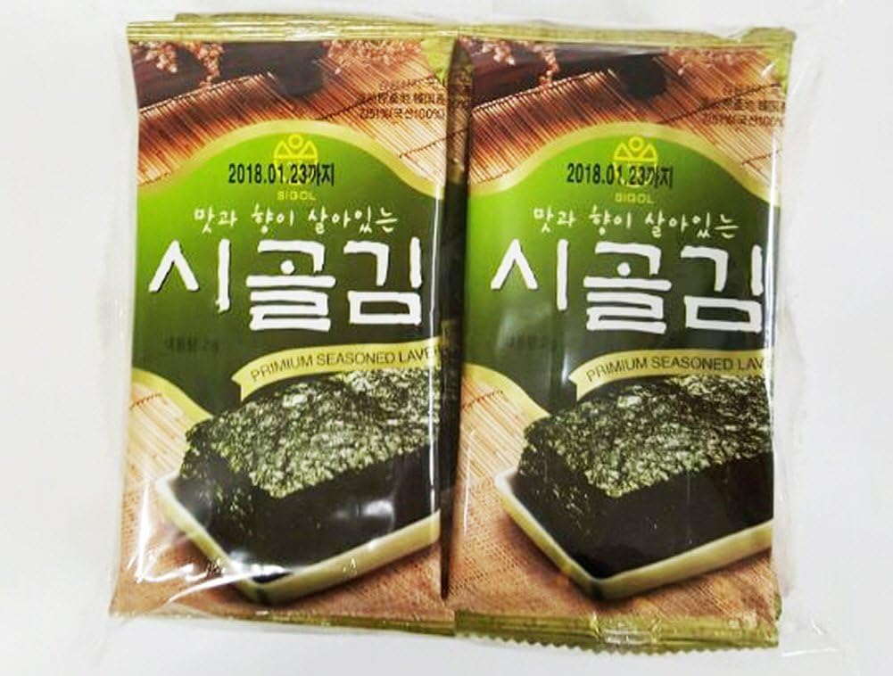 [Kyungcheon Food] SiGol Seaweed Premium Natural Roasted Seaweed Snack For lunch 2.0g 0.07oz(6sheet)-(Pack of 10)