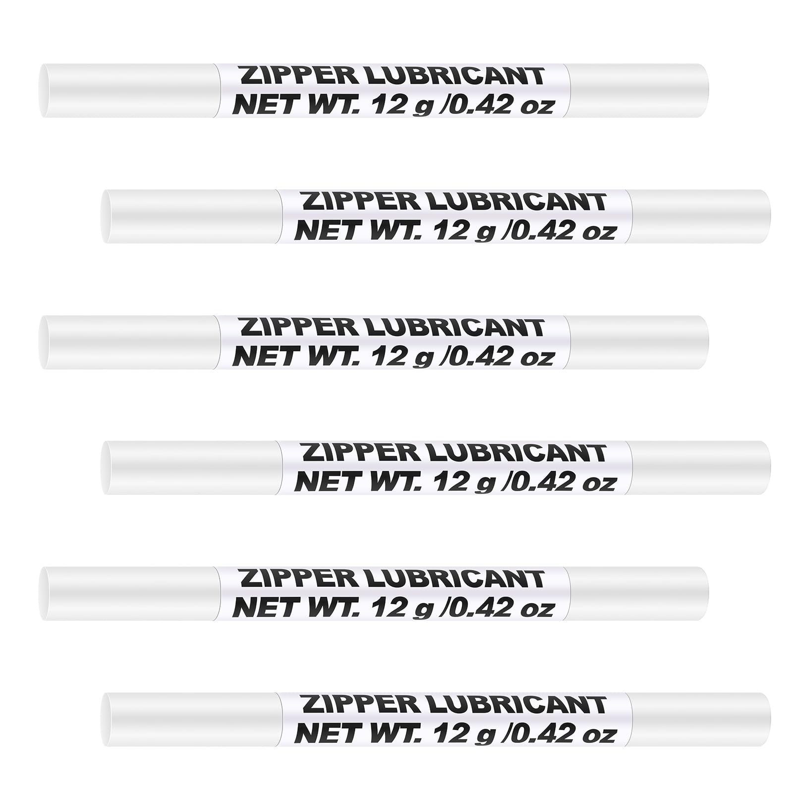 Nuanchu 6 Pcs Zipper Wax Snap and Zipper Lubricant Stick, Zip Lube for Lubricating and Protecting Plastic and Metal Zippers - Ideal for Boat, Canvas, Backpacks, Tents, Jackets, and More (0.42 Oz)