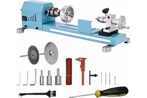 FESMTEK Mini Lathe Machine Torno Para Madera Multi-Purpose Lathe With Professional Tools Cutting Grinding Polishing Desktop Metal Lathes