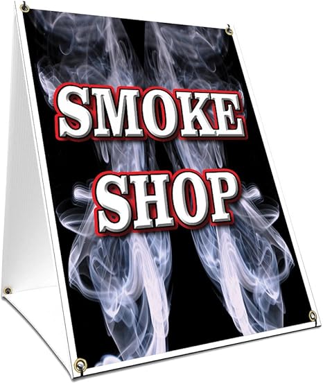 Amazon Com A Frame Sidewalk Smoke Shop Sign With Graphics On Each