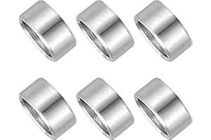 PATIKIL 6 Pcs Stainless Steel Spacers, 10mm ID x 12mm OD x 5mm Height 304 Stainless Steel Bushing Screw Standoff Unthreaded Round Spacer for 3/8" M10 Screws Bolts Nuts