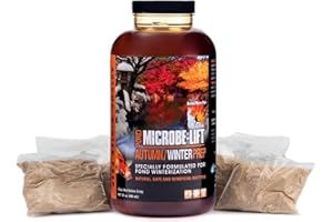 MICROBE-LIFT AUTPREP Autumn and Winter Prep Seasonal Conditioner for Ponds and Outdoor Water Gardens, OK for Live Koi Fish, Plants, and Decor, 32 Ounce Liquid and 4 2-Ounce Packets