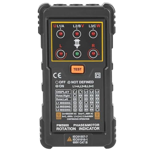 Motor Phase Indicator PEAKMETER PM5900 Portable Handheld Three Phase ...