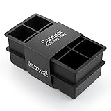 Samuelworld Ice Cube Tray 2-Inch Large Size Silicone Flexible 8 Cavity Ice Maker for Whiskey and Cocktails, Keep Drinks Chilled (2pc/Pack)