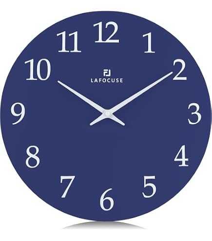 Amazon.com: HZDHCLH Navy Blue Wall Clocks Battery Operated,12 inch