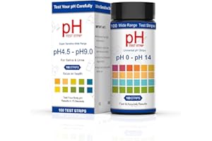 AHHKZT pH Test Strips 0-14 100pcs Universal PH Test Strips, pH Strips for Urine and Saliva Testing, Litmus Paper PH Test Strips for Liquid Testing, Water, Labs, Aquariums, Gyms, Pools, Quick to Test