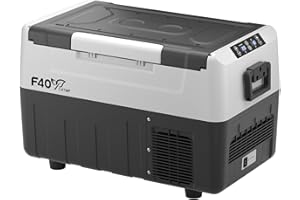 F40C4TMP 12 Volt Portable Refrigerator, 37 Quart Dual Zone Car Freezer With Independent Temperature Control, -4℉ to 50℉, 35L Compressor Fridge For Camping, Travel, Road Trip, Vehicle, Car, Truck, Van, RV, Outdoor and Home, 12V/24V DC & 110V AC