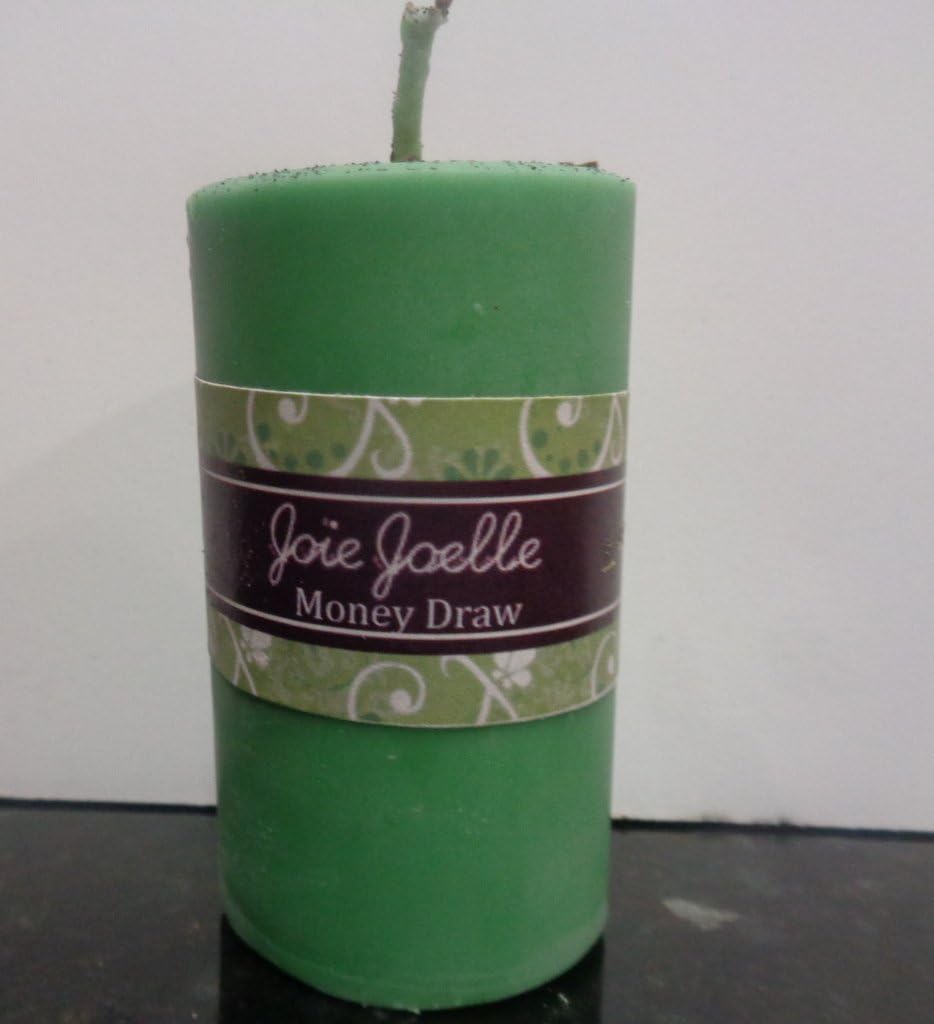 Money Draw Green Spell Ritual Pillar Candle, Altar Candle, dressed candle, herbal spiritual candle, goddess candle