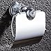 AUSWIND Silver Chrome Polished Toilet Paper Holder Brass Finished Clear Crystal & Glass Tissue Holder Wall Mounted