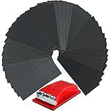Sandpaper, 90 Pcs 400 to 3000 Grit Wet Dry Sandpaper with Red Handle Assortment 9x3.6 Inch for Automotive Sanding - Wood Furn