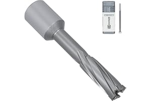 KEENTECH Carbide-Tipped Annular Cutter, 1/2" Diameter x 2" Depth, 3/4" Weldon Shank (2 Flat), High Speed Cutting TCT Mag Drill Bit with Pilot Pin for Harder Material, Stainless Steel, Cast Iron