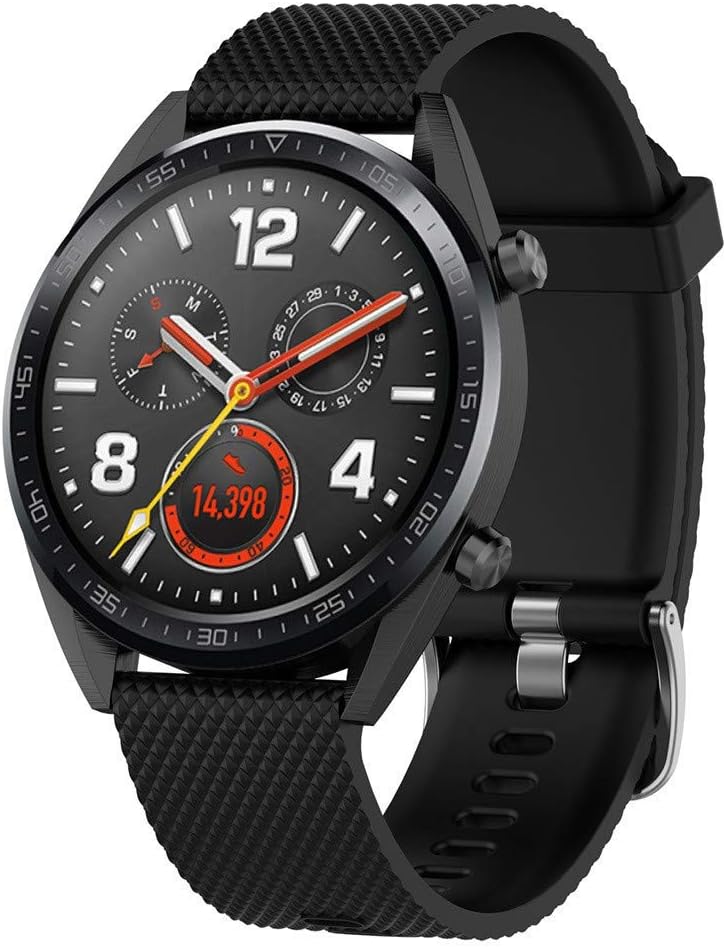 Soft Silicone Replacement Bands Compatible with Huawei Watch GT 46MM w/Frame,Homsta Quick Release Sport Watch Strap Buckle Bracelets Wristband Accessories for Women Men