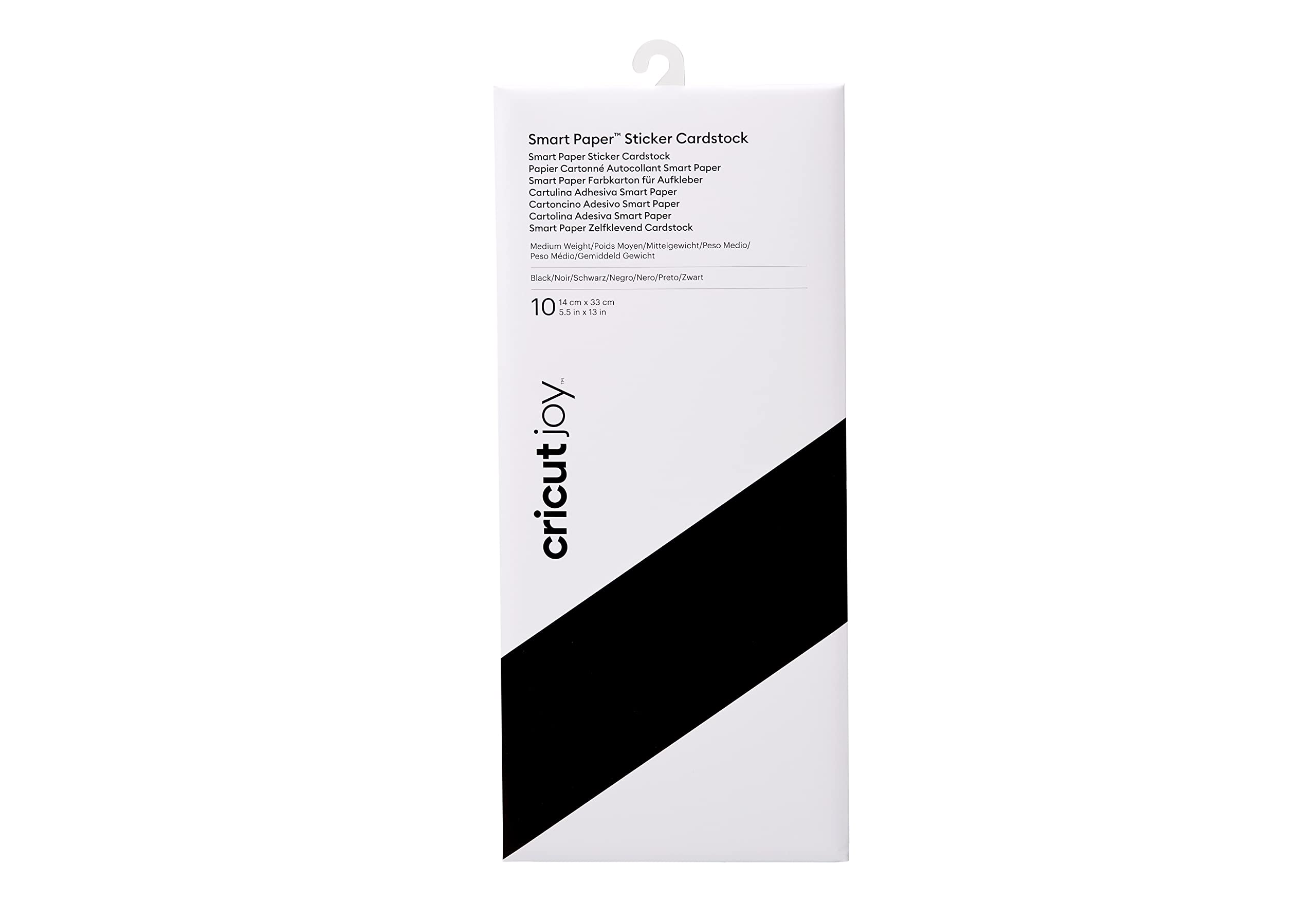 Cricut Joy Smart Paper Sticker Cardstock | Black | 14cm x 33cm (5.5" x 13") | 10-Pack | for use with Cricut Joy