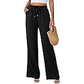 Jyanl Linen Pants for Women Flowy Palazzo Pants Boho High Waist Wide Leg Trousers Summer Beach Vacation Outfits 2026