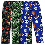 Boyz Club Pajama Bottoms for Boys - Pack of 3 - Guitar, Camo, Balls - Size 8/10