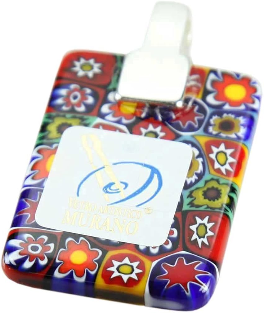 Glass Of Venice Murano Glass Millefiori Pendant Rectangular - Multicolor - Image 4