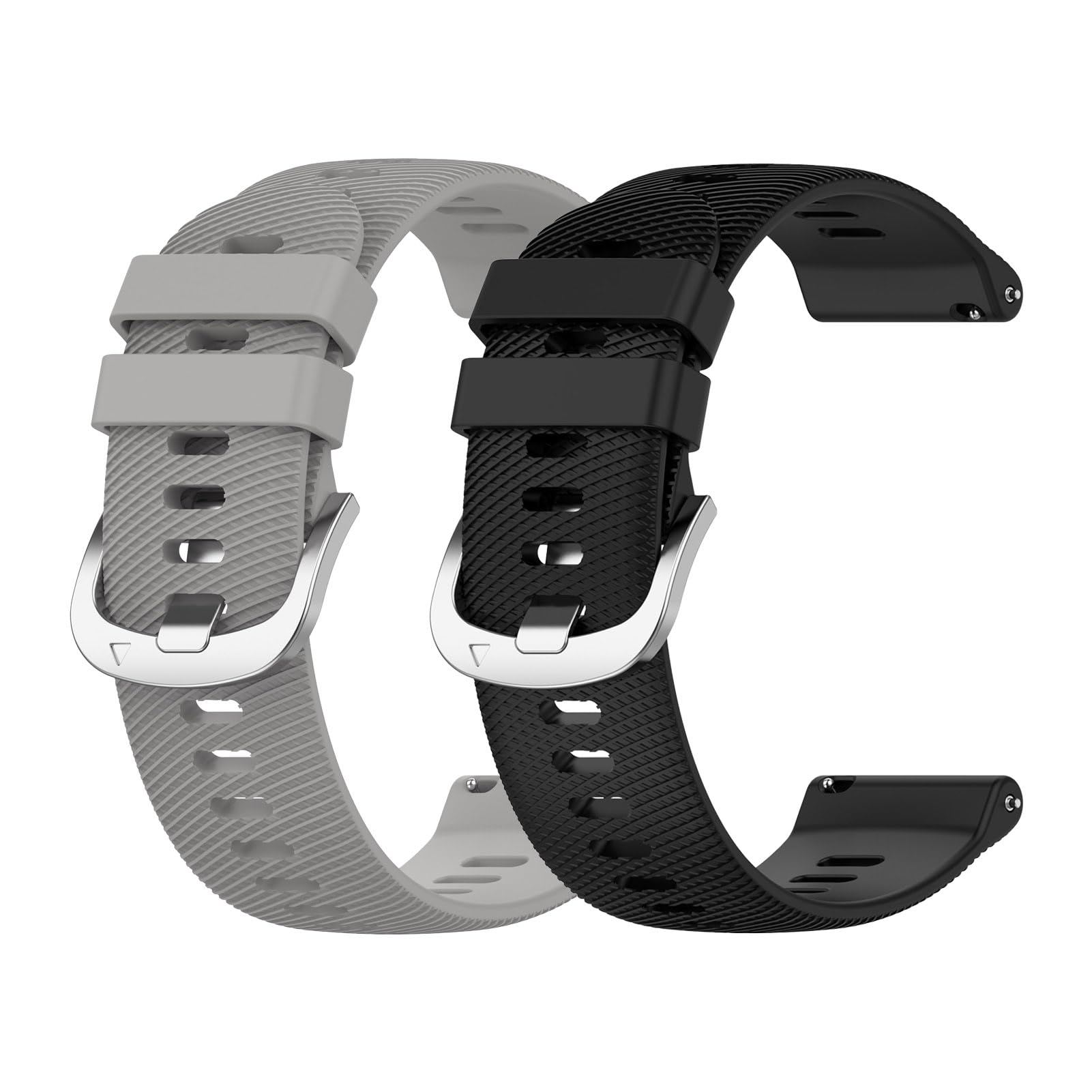 Garmcool 2 Pack 18mm Watch Strap Compatible for Garmin Venu 2S/Venu 3S/Vivoactive 4S/Forerunner 255S/Vivomove 3S, Silicone Sport Straps Black, Grey for Women Men (Strap Only) — image 1