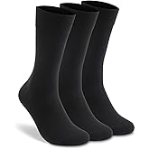 LIXIA Men's Thin Merino Wool Socks, Cozy Winter Warm Breathable Mid-calf Casual Dress Liners 3/6 Pairs Pack