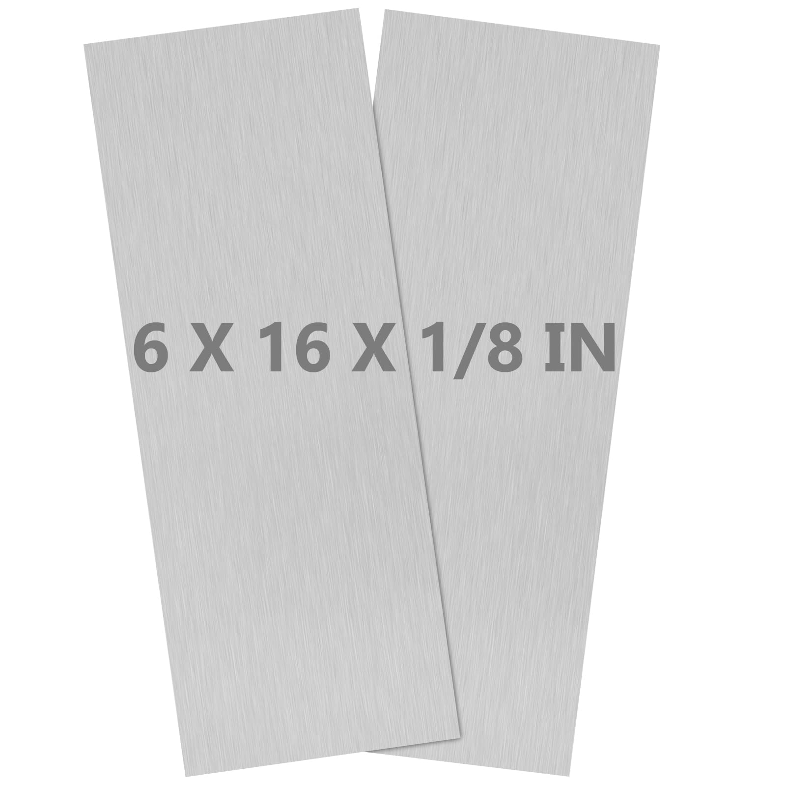 Photo 1 of 2Pack 6061 T651 Aluminum Sheet Metal 6 x 16 x 1/8 (0.125”) Inch Flat Plain Aluminum Plate Covered with Protective Film, Heat Treatable Rectangle 3MM Aluminum Metal Plate for Industrial, Crafting
