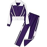 KIDOOPIX Girls 2 Pieces Outfits Half Zip Long Sleeve Sweatshirts and Wide Leg Pants, Girls Fall Winter Clothes