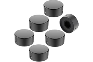 SOLUTEK Solutek Buttons V2 Aluminum Guitar Pedal Footswitch Toppers w/ 3 Set Screws and Protection lining– Non-Slip, Barefoot-Friendly V2 for 5/16" 8.5mm Switch (BLACK, V2 fits 5/16" Switch)
