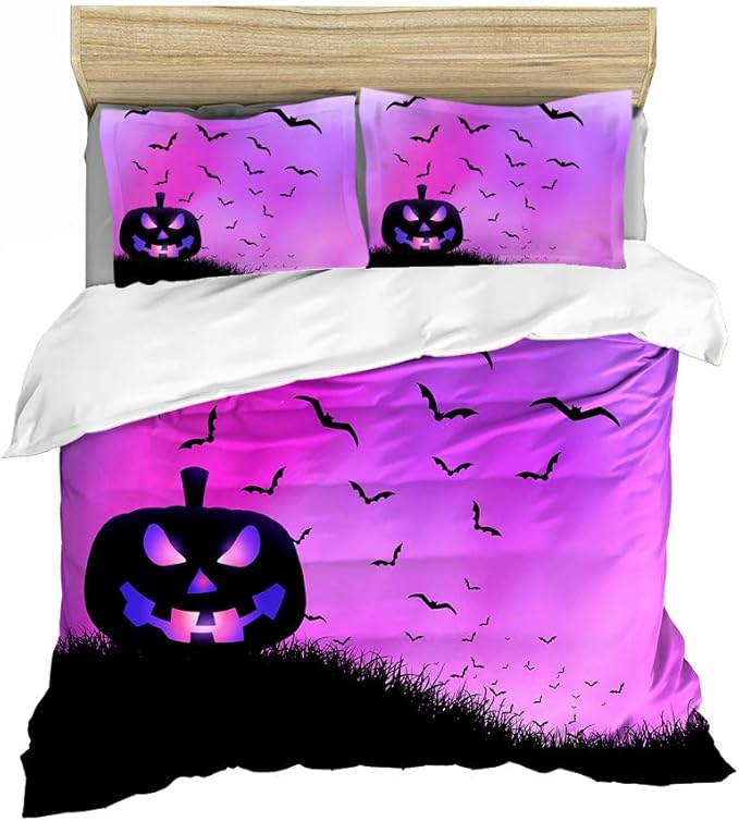 Happy Halloween Duvet Cover Set Halloween Night Quilt Cover Comfortable 3D bedding Single Size