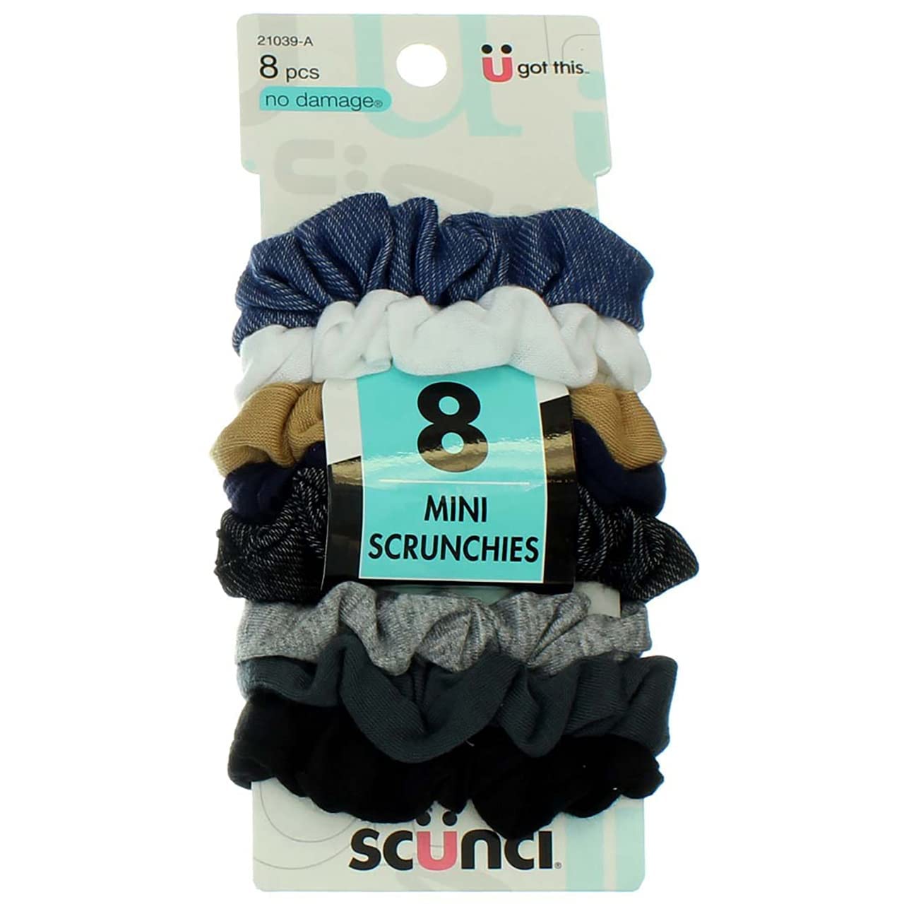 Scunci, Scrunchie, Assorted Colours (Colours/Styles Vary), 8 Pieces