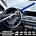 Tevlaphee Steering Wheel Lock for Cars,Wheel Lock,Vehicle Anti-Theft Lock,Adjustable Length Clamp Double Hook Universal Fit Emergency Hammer Window Breaker Self Defense Heavy Duty Secure (Blue)…