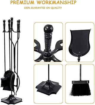 Amazon Com Mbn 5 Pieces Fireplace Tool Set Wood Stove Fire