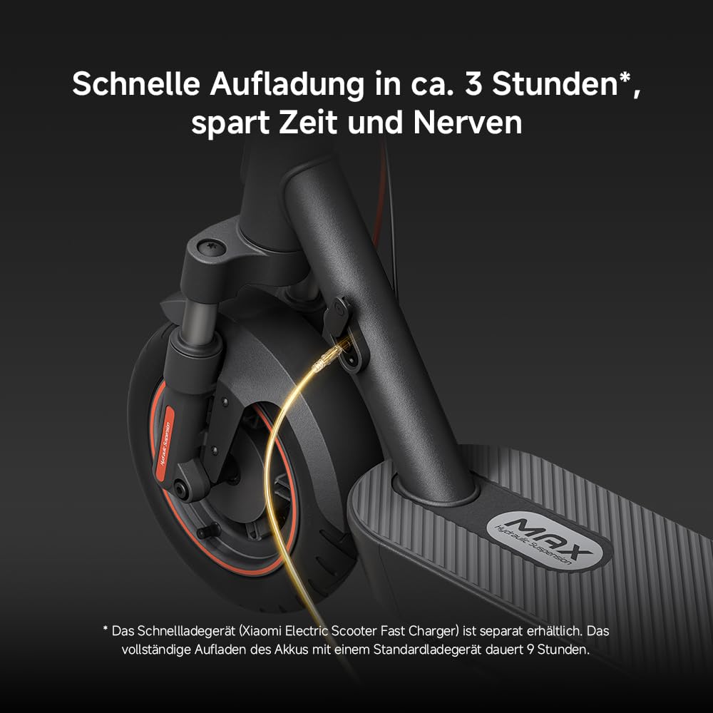 Xiaomi 5 Max E-Scooter mit Straßenzulassung (max. 20km/h, bis zu 60km Reichweite & 22% Steigung, Federung vorne & hinten, 10" Luftreifen, Blinker, Dual-Bremssystem, Traktionskontroll-System, App) 4