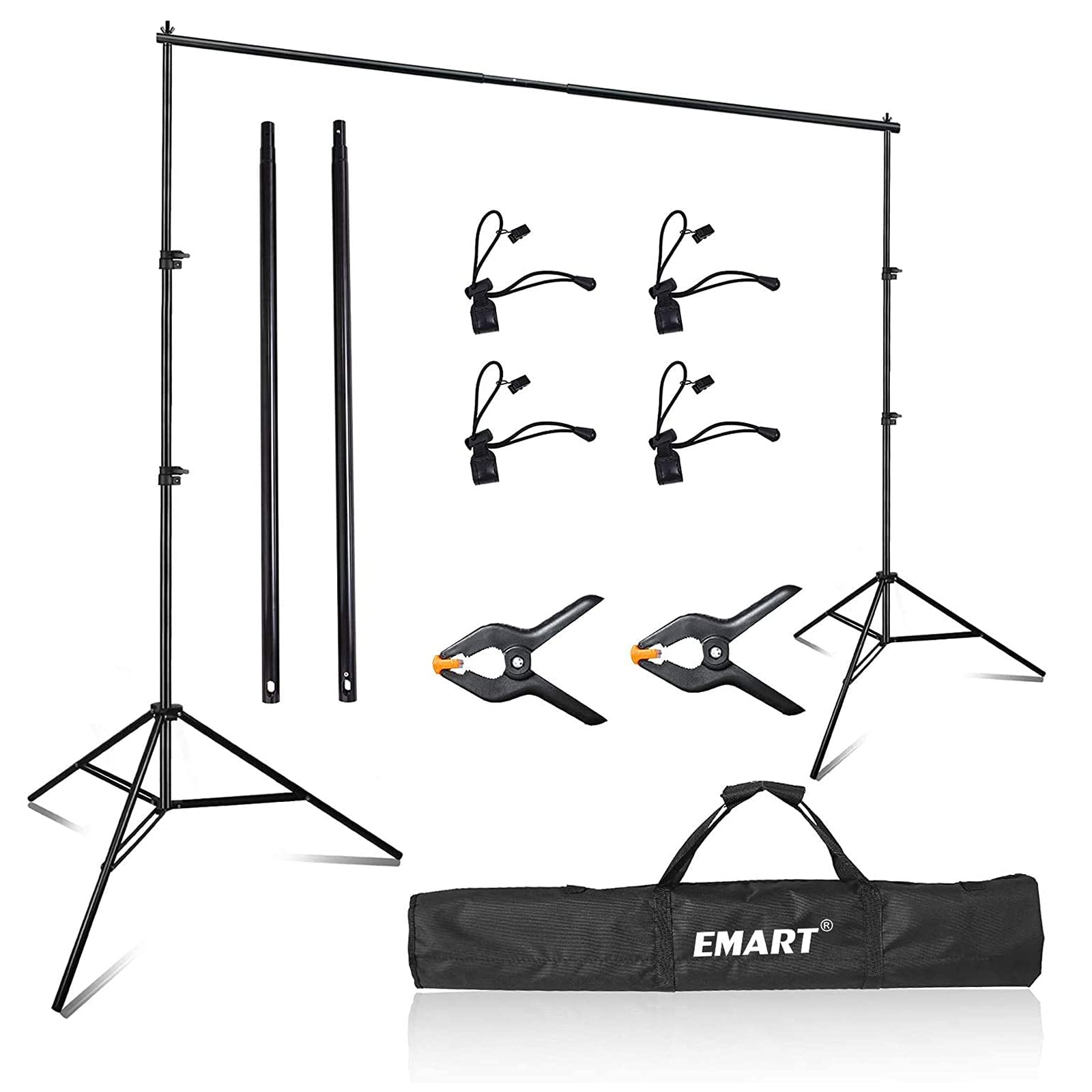 EMART Photography Backdrop Stand, 8 x 8 ft Adjustable Photo Background Holder, Back Drop Banner Support Frame Kit for Photoshoot Video Studio, Birthday Party