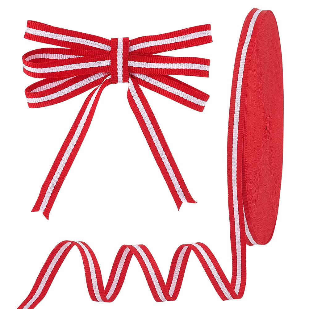 PH PandaHall 91.4m Red White Striped Ribbon Valentine's Day Ribbon 10mm Wide Candy Cane Ribbons Gift Wrapping Ribbons for Wedding Party Sewing DIY Craft Home Decor