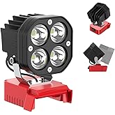 AFDLLDQM 6000 Lumen LED Work Light for Milwaukee 18V M18 Battery, 40W Cordless Job Site Light with Low Voltage Protection, 120° Adjustable Head for Camping, Auto Repair, Garage, Emergency