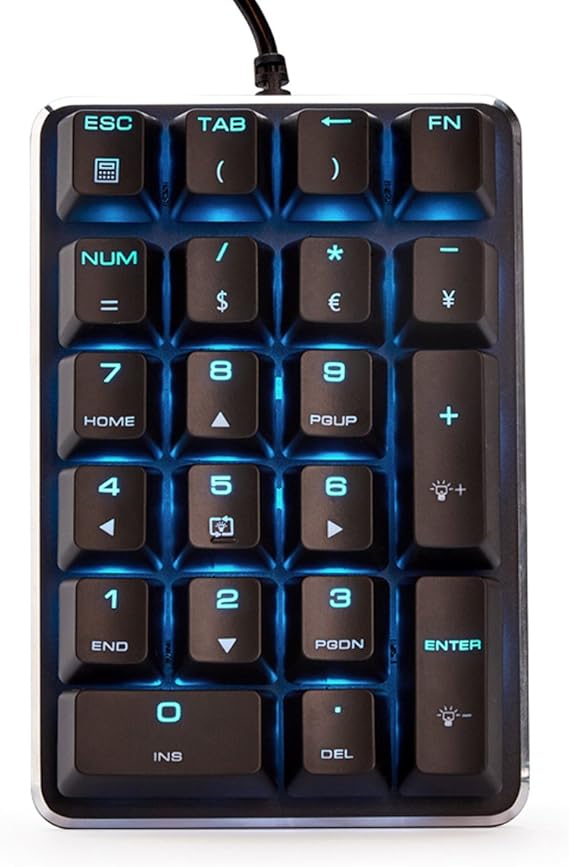 Mechanical Numeric Keypad GATERON Brown Switch Wired Ice Blue Backlight